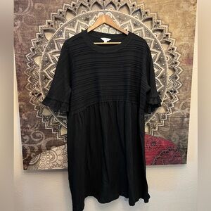 Cotton/Poly Baby Doll Black Dress